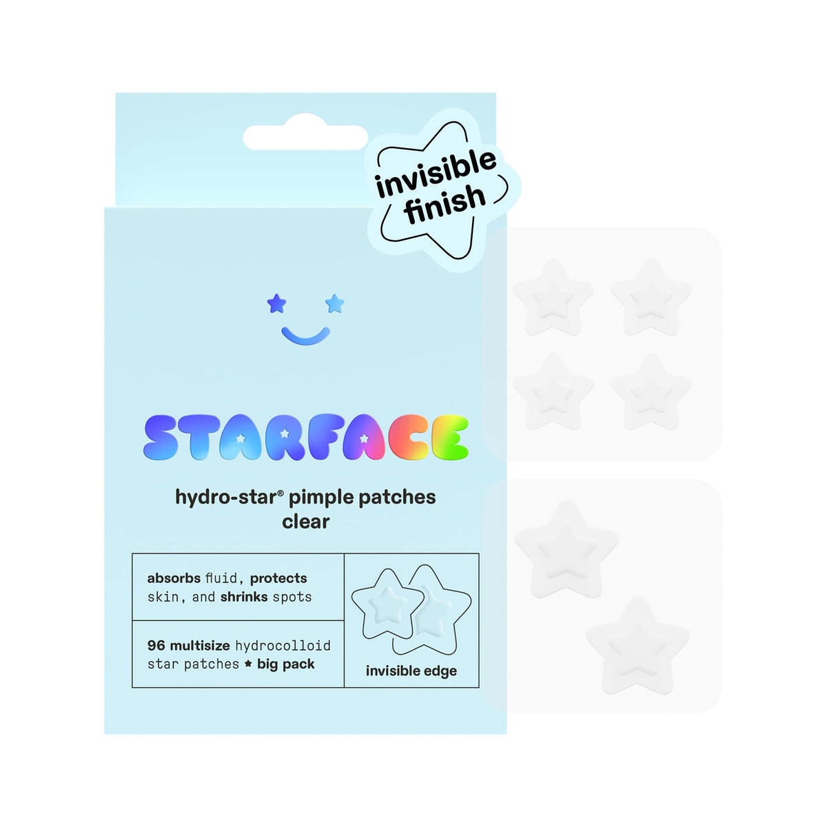 Starface Hydro-Star Clear Hydrocolloid Pimple Patch front view with star design