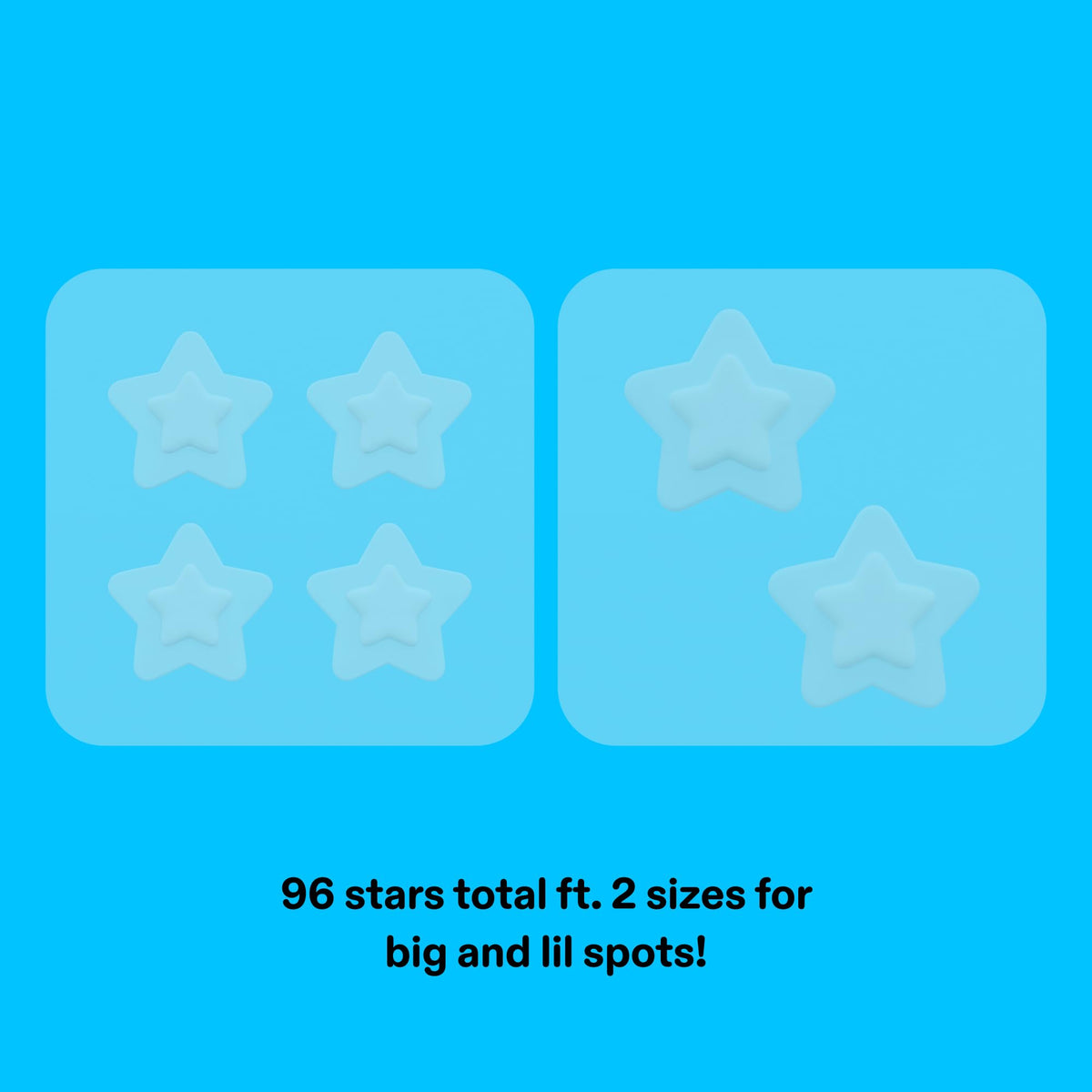 Starface Hydro-Star Clear Hydrocolloid Pimple Patch showing two sizes