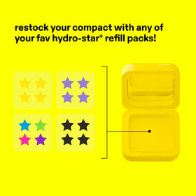 Starface Hydro-Star compact in a hand for on-the-go use