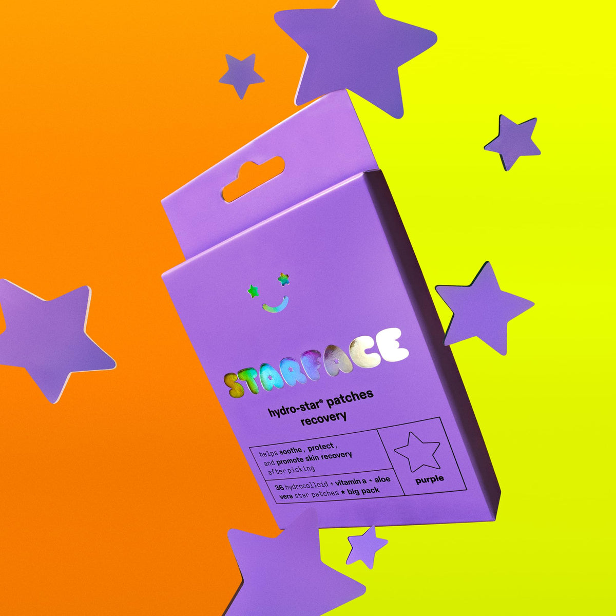 Starface Hydro-Star® Recovery Hydrocolloid Pimple Patch open pack with patches