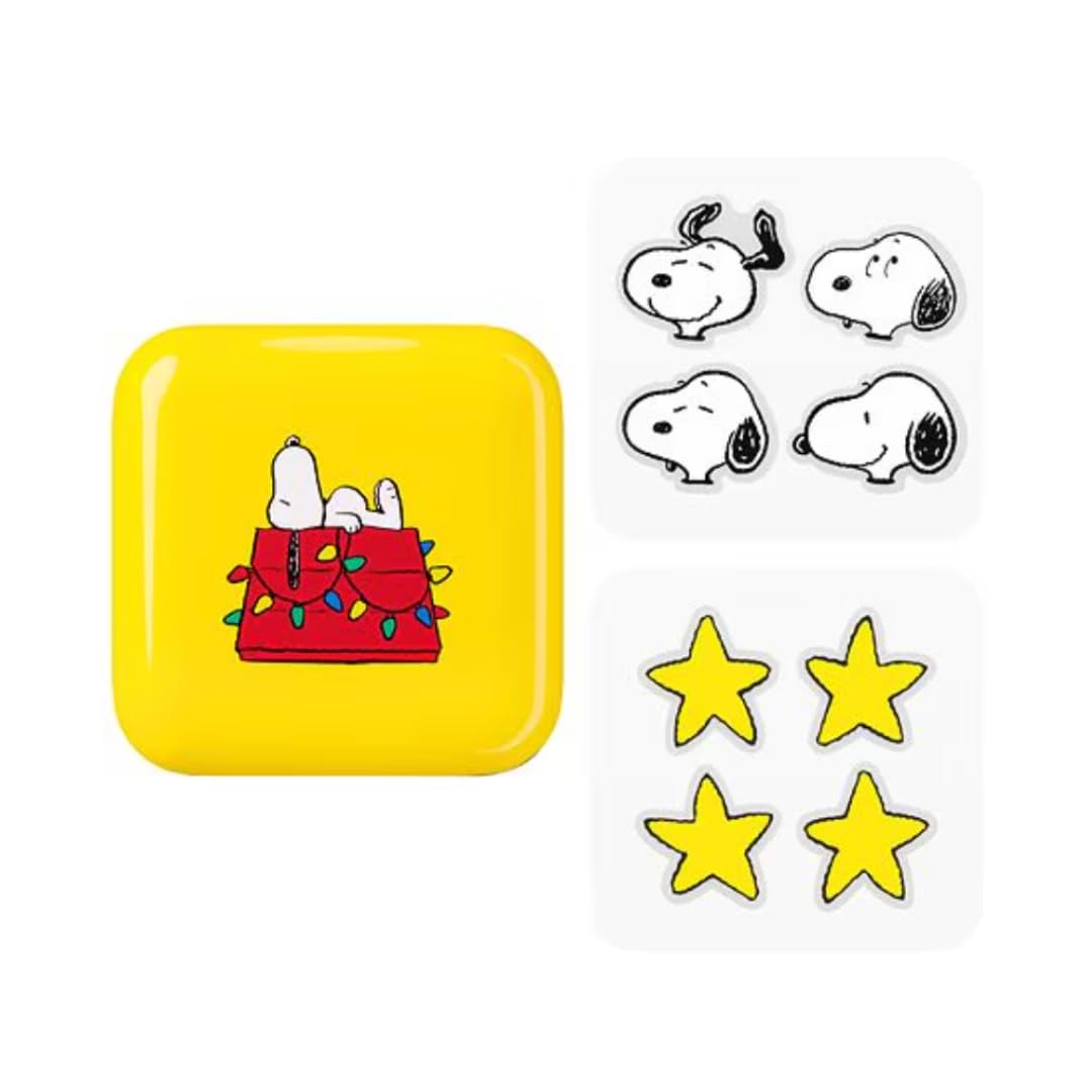 Starface Hydro-Star Sleepy Snoopy Compact front view with patches