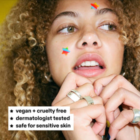 Starface Hydrocolloid Pimple Patches with rainbow background