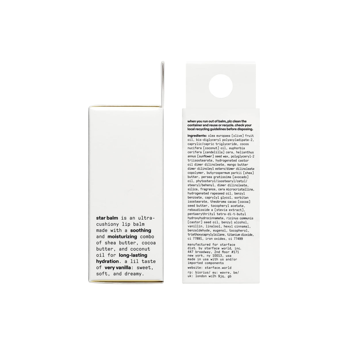 Starface Star Balm® Very Vanilla lip balm back view