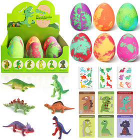 STARYAR Dinosaur Egg Bath Bombs set showing all 6 designs