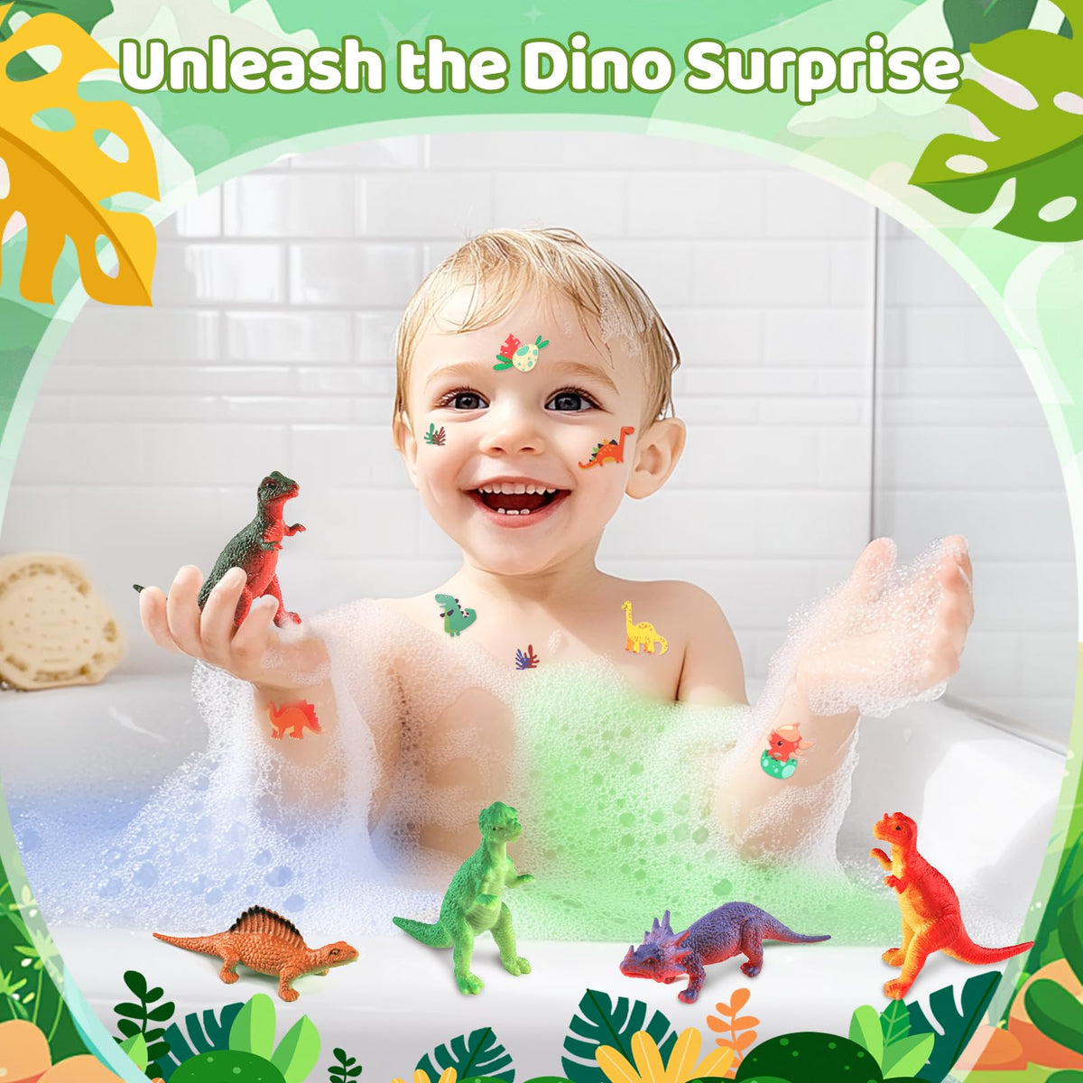STARYAR Dinosaur Egg Bath Bombs showing colorful fizz