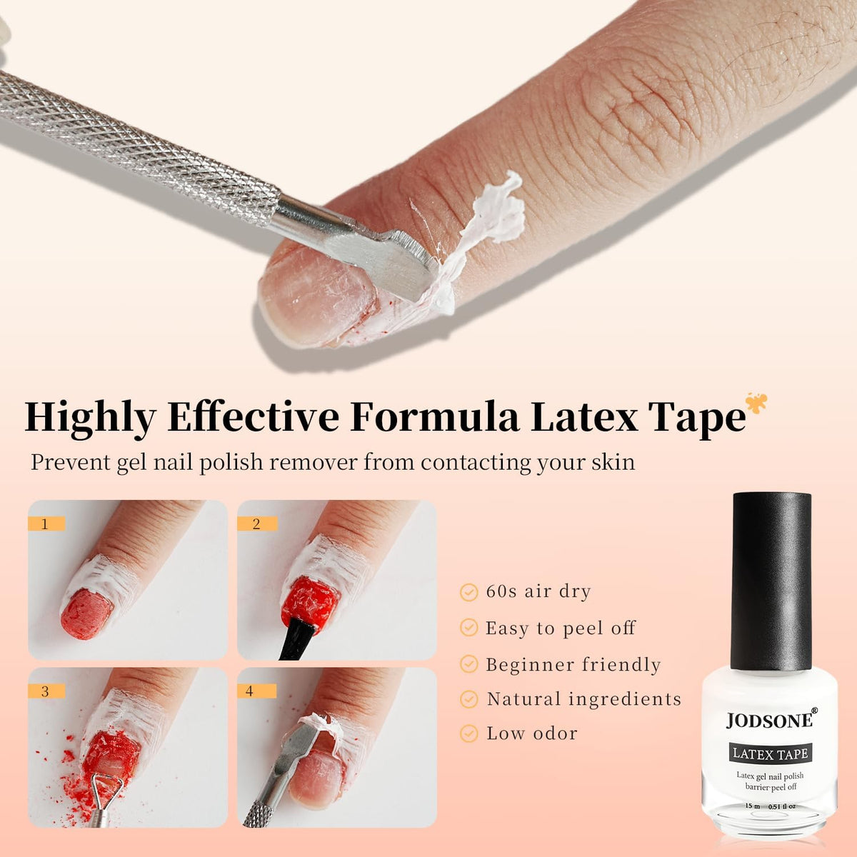 Steel pushers for cuticle cleaning in JODSONE kit