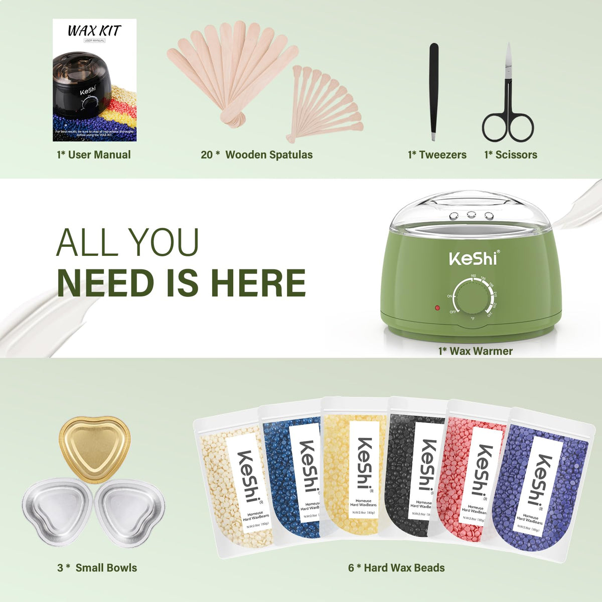 Step-by-step guide instructions for using the waxing kit