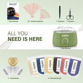 Step-by-step guide instructions for using the waxing kit