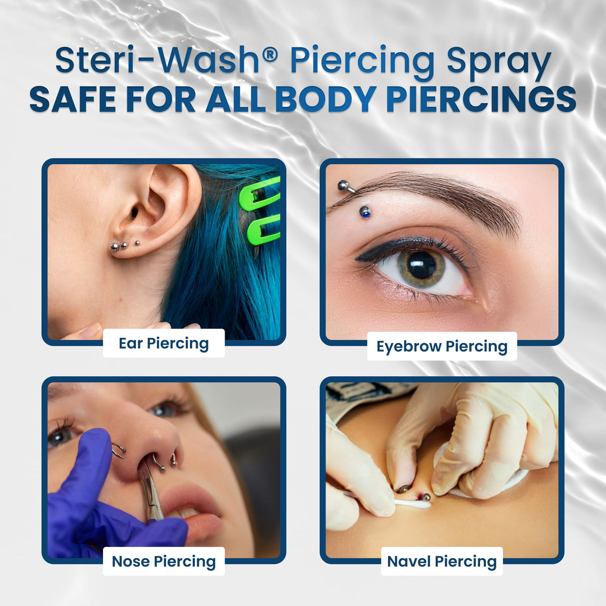 STERI - WASH Aftercare Piercing Spray with ingredients list