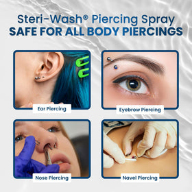 STERI - WASH Aftercare Piercing Spray with ingredients list