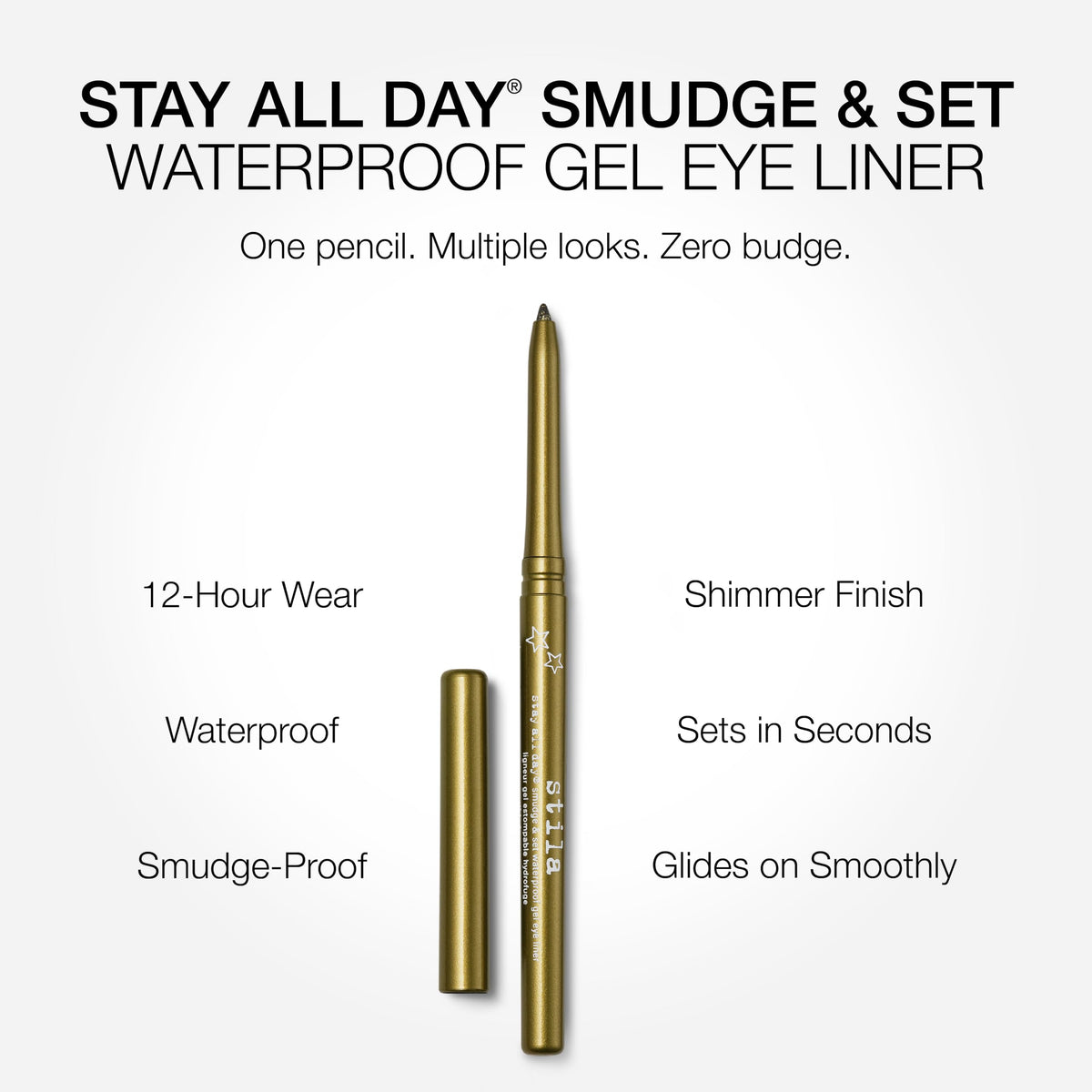 stila Gel Eyeliner Gilded Green swatch on skin