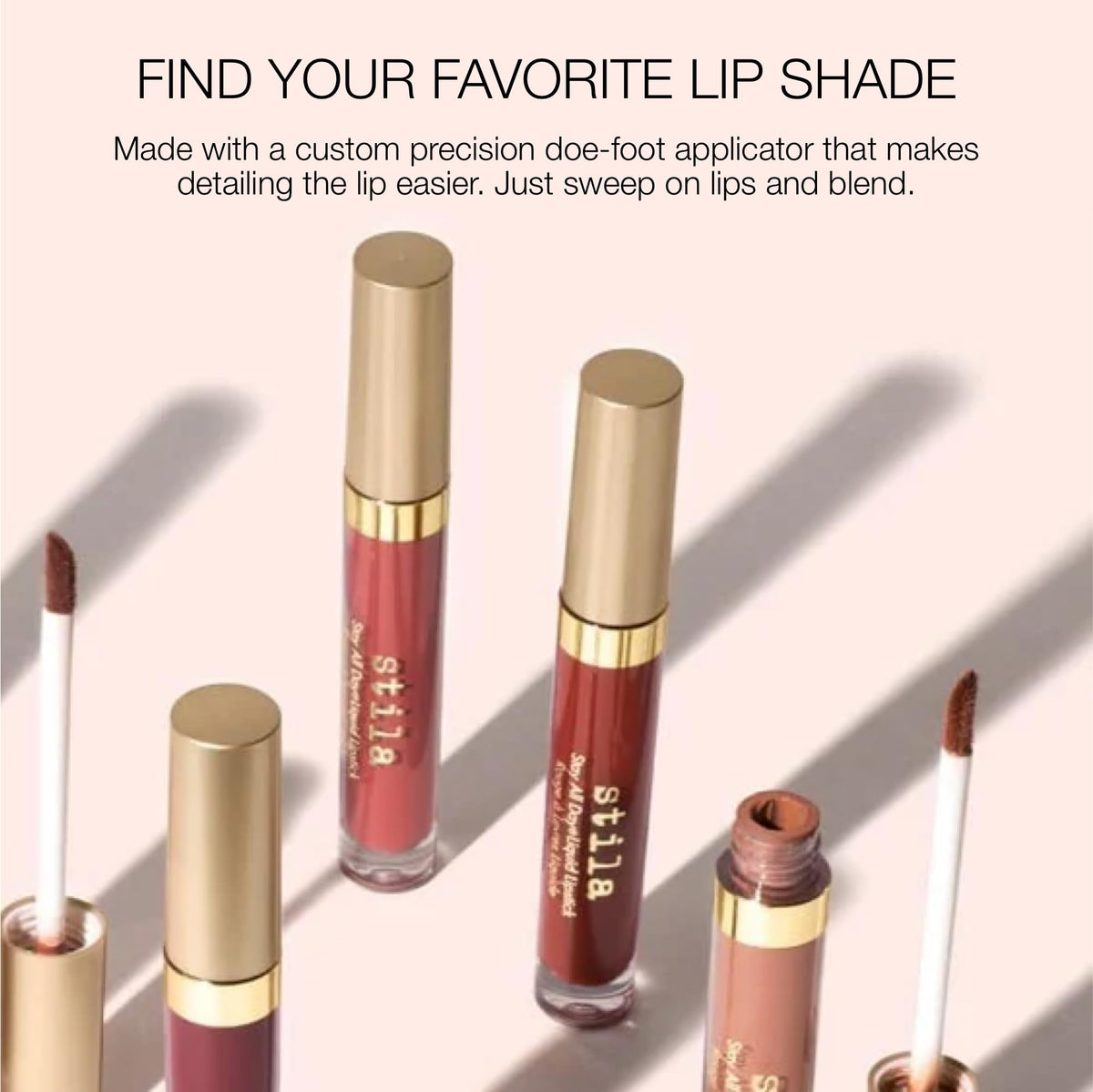 stila Stay All Day Liquid Lipstick Miele Shimmer on model lips