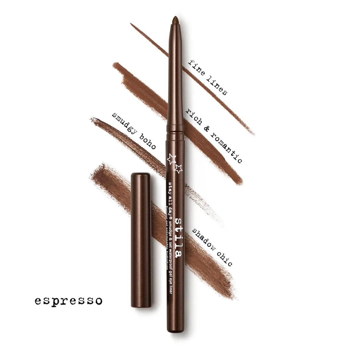 stila Stay All Day Waterproof Gel Eyeliner Espresso swatch on skin