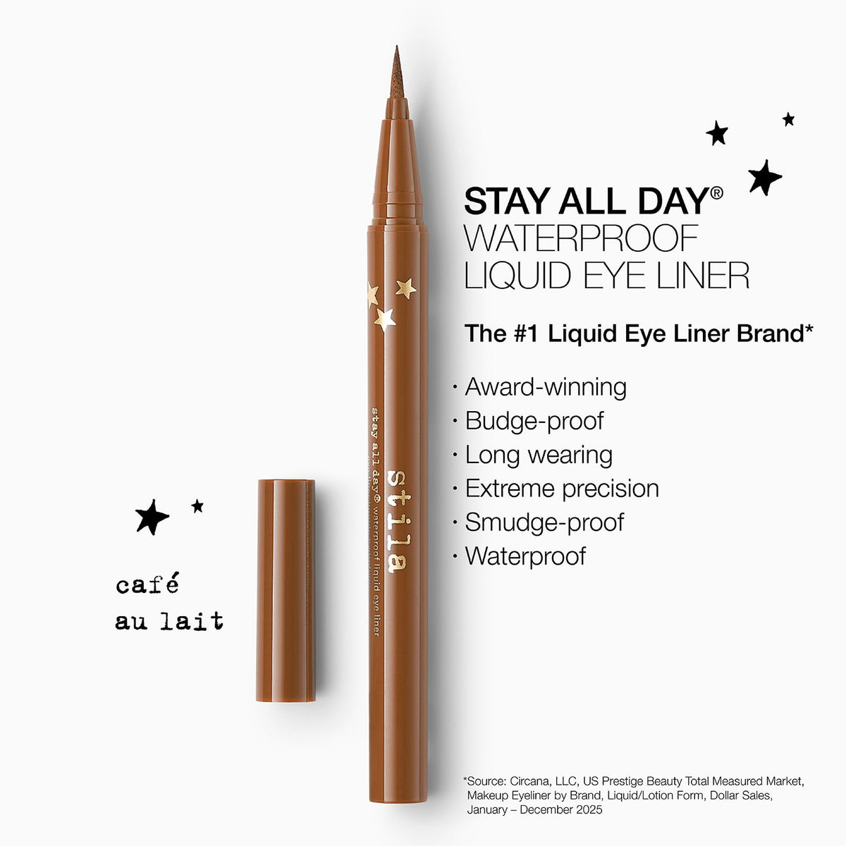 stila Stay All Day Waterproof Liquid Eye Liner Café au Lait tip close-up