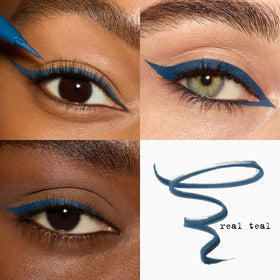 stila Stay All Day Waterproof Liquid Eye Liner Real Teal micro tip close-up