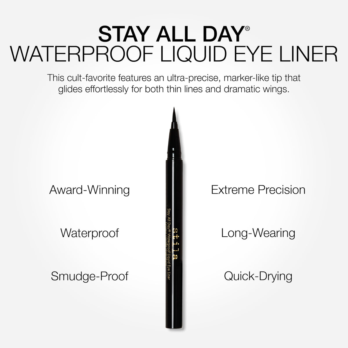 stila Waterproof Liquid Eye Liner applied on eyelid