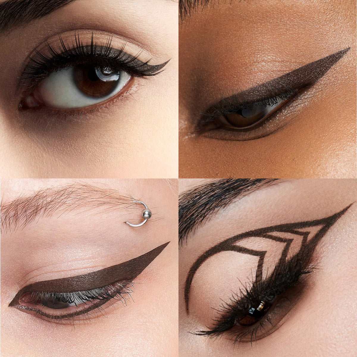 stila Waterproof Liquid Eyeliner Stay All Day Dark Brown applied on eyelid