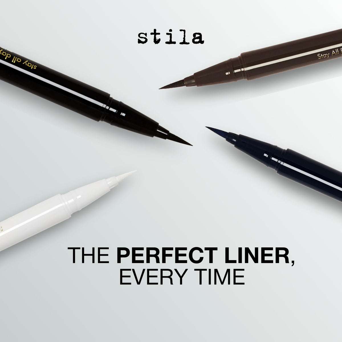 stila Waterproof Liquid Eyeliner Stay All Day swatch on skin