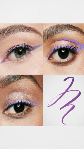 stila Waterproof Liquid Eyeliner Violet Haze in makeup setup