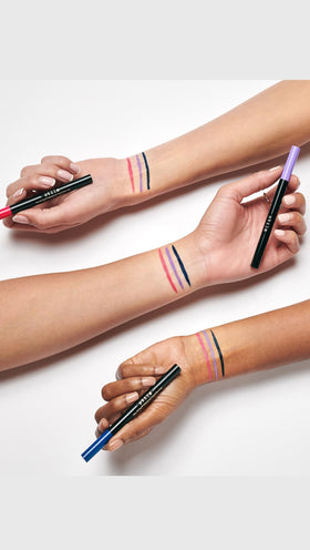 stila Waterproof Liquid Eyeliner Violet Haze on a vanity