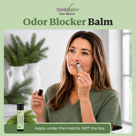 StinkBalm Evergreen Under-Nose Balm showing the balm texture
