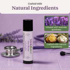 StinkBalm Lavender Under-Nose Balm in a purse