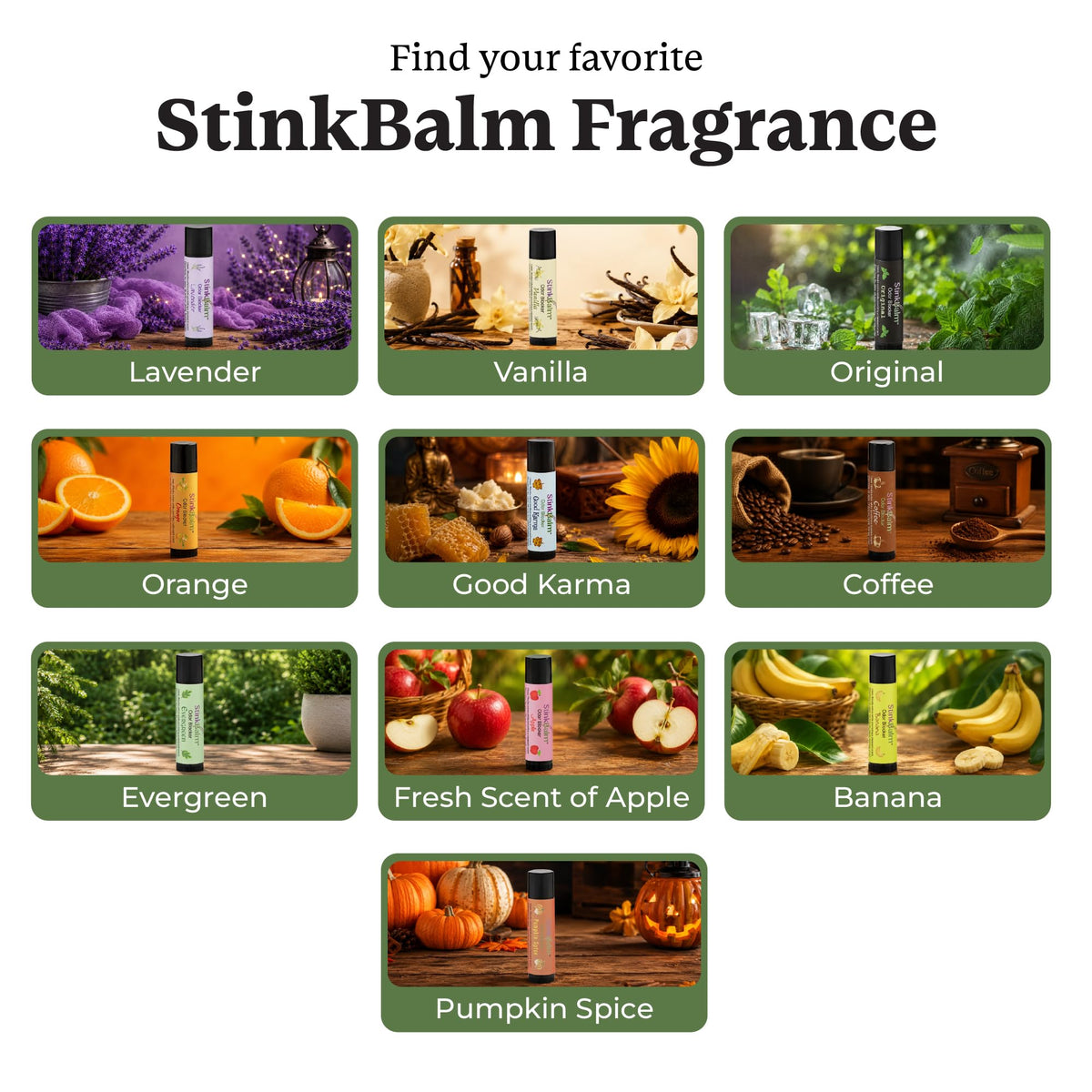 StinkBalm Original balm on a desk for easy access