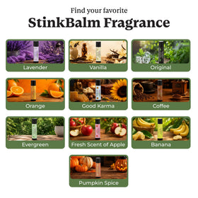 StinkBalm Original balm on a desk for easy access