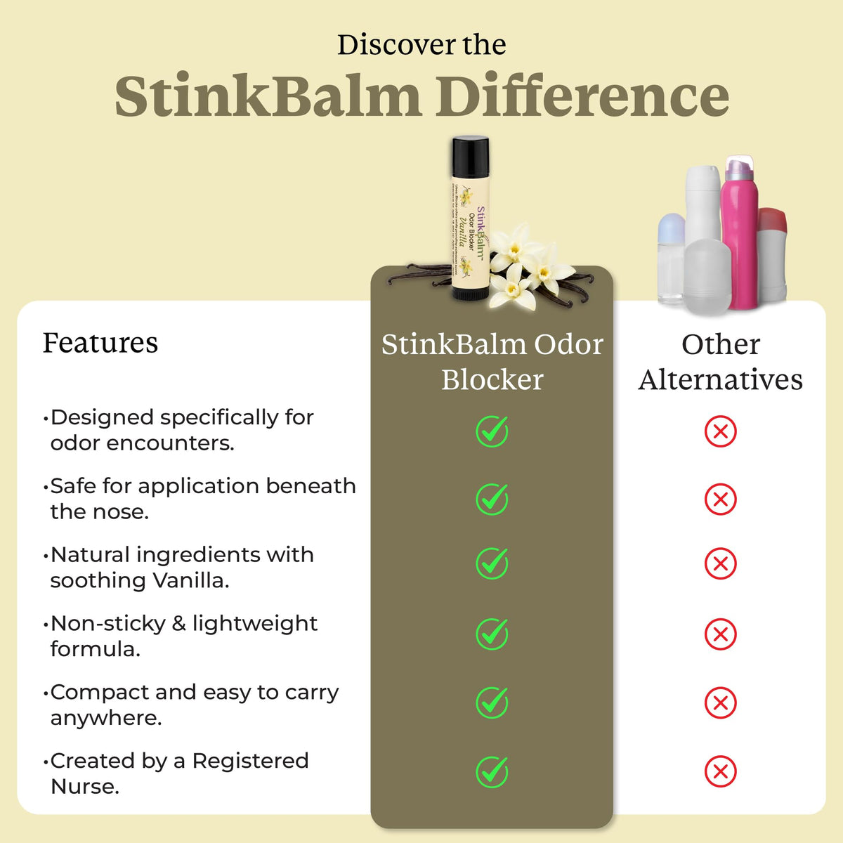 StinkBalm Vanilla Balm with a healthcare worker
