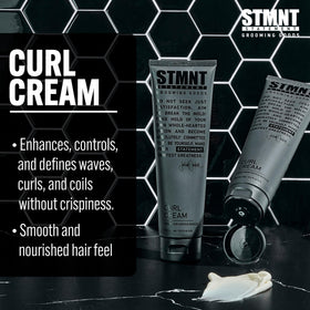 STMNT Curl Cream application on hair