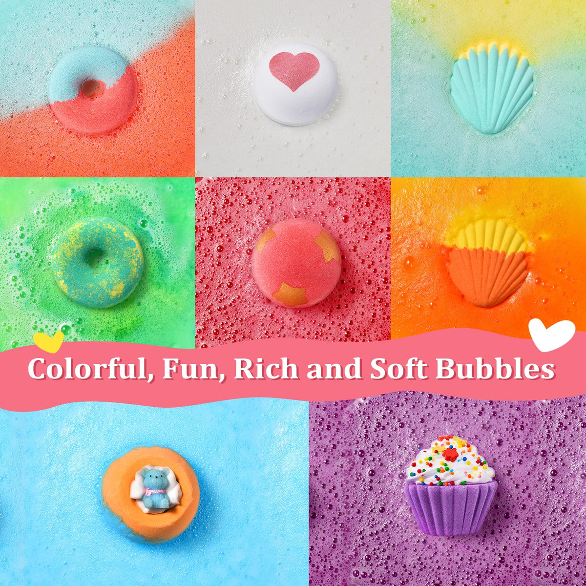 STNTUS INNOVATIONS donut-shaped bath bombs in vibrant colours