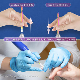 Storage case for nail drill bits with clear cover