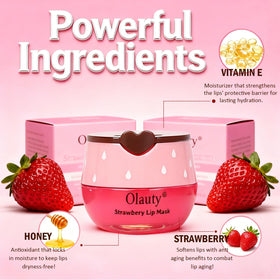 Strawberry flavour Bee Lip Balm jar with fruit design