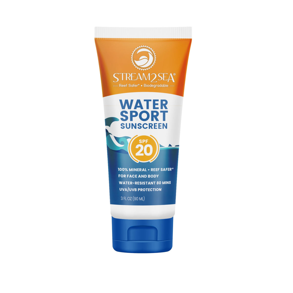 STREAM 2 SEA SPF 20 Biodegradable Mineral Sunscreen 3 oz front view