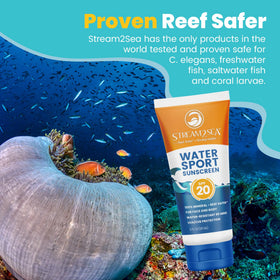 STREAM 2 SEA sunscreen ingredient list on packaging