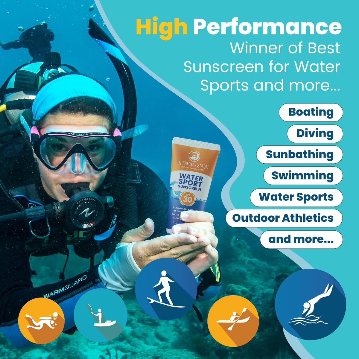 STREAM 2 SEA sunscreen with ocean background