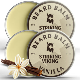 Striking Viking Beard Balm front view, 2 oz, vanilla scent