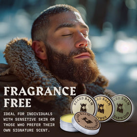 Striking Viking Beard Balm in citrus scent open tin