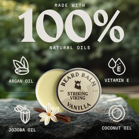 Striking Viking Beard Balm in grooming kit setting