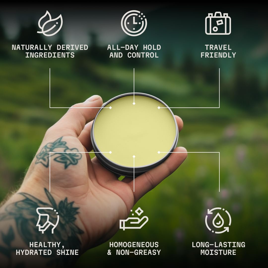 Striking Viking Beard Balm packaging with vanilla scent description