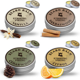 Striking Viking Beard Balm with beard grooming tools