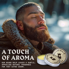 Striking Viking Beard Balm with shea butter and jojoba oil ingredients