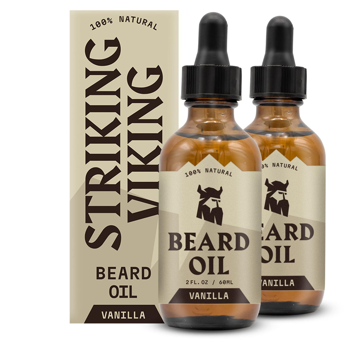 Striking Viking Beard Oil 2-pack Vanilla front view