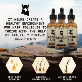 Striking Viking Vanilla Beard Oil application on beard