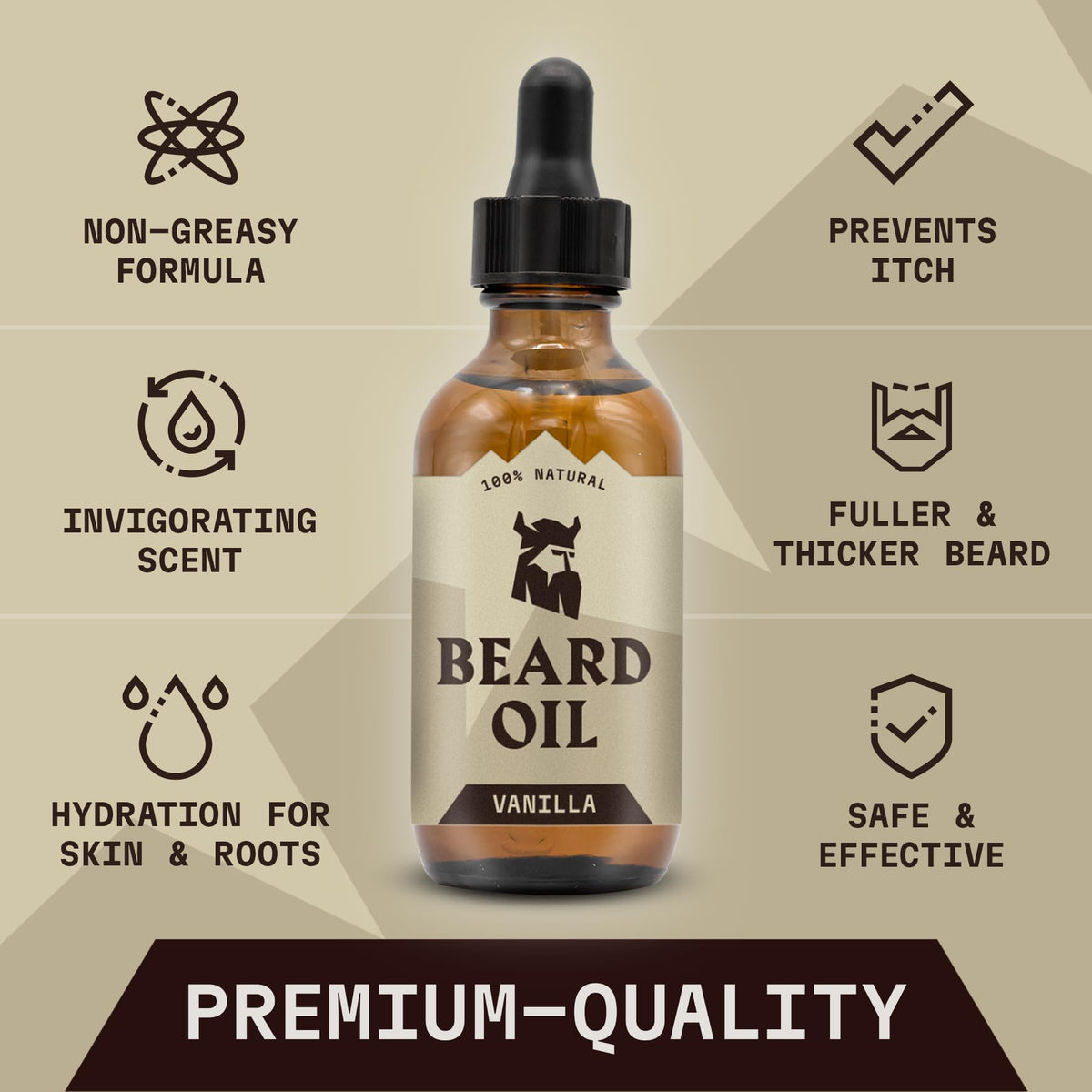 Striking Viking Vanilla Beard Oil packaging side view