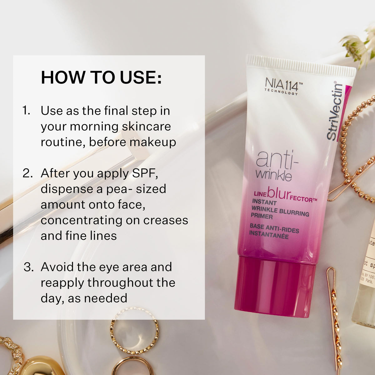 StriVectin Line BlurFector Primer 1 oz texture on skin