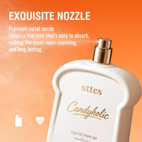 Sttes Candyholic Eau de Parfum bottle with flowers