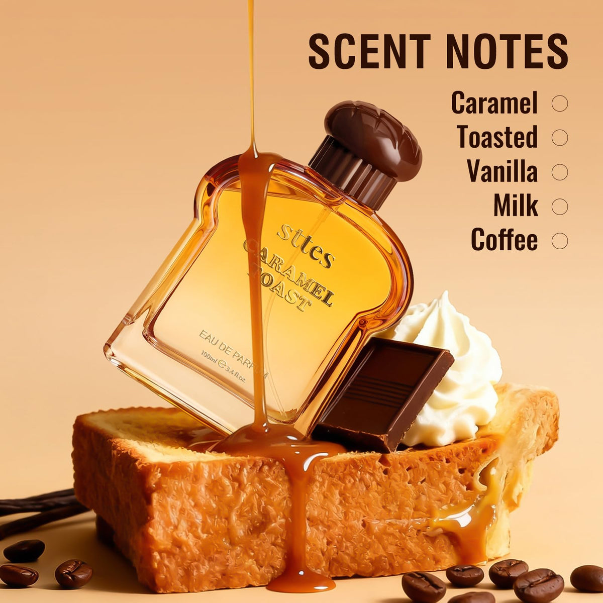 Sttes Caramel Toast Eau de Parfum elegant glass bottle