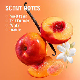 Sttes Peach Gummies Eau de Parfum 100ml lifestyle scene with flowers