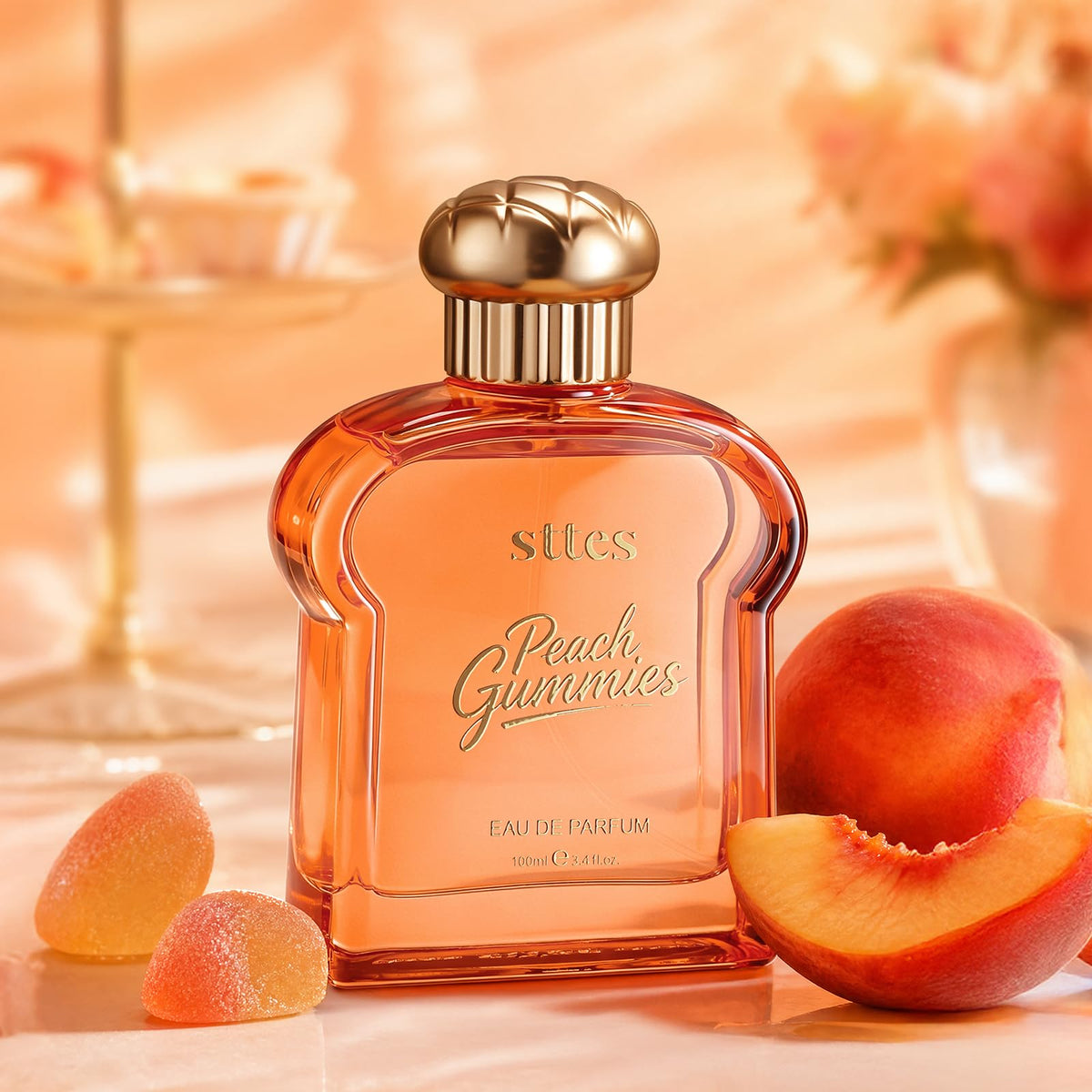 Sttes Peach Gummies Eau de Parfum 100ml packaging with vibrant design